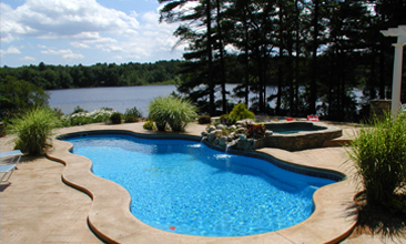 stamped concrete pool deck